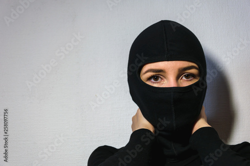 girl in a police mask