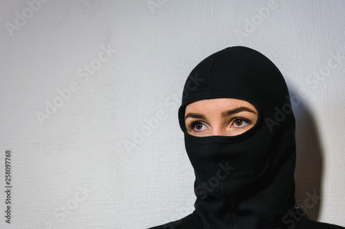 girl in a police mask