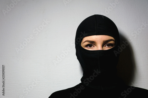 girl in a police mask