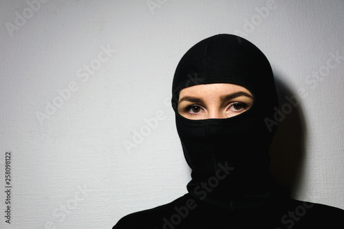 girl in a police mask