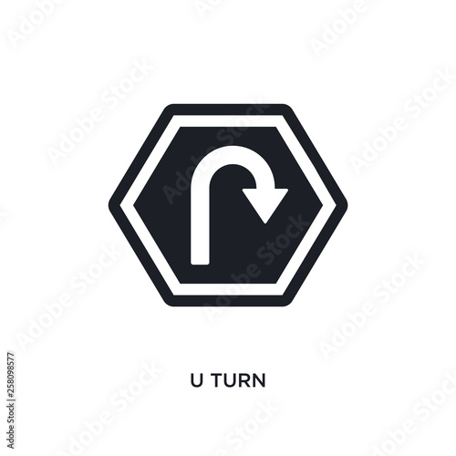 u turn isolated icon. simple element illustration from signs concept icons. u turn editable logo sign symbol design on white background. can be use for web and mobile
