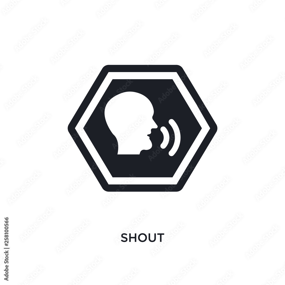 shout isolated icon. simple element illustration from signs concept icons. shout editable logo sign symbol design on white background. can be use for web and mobile