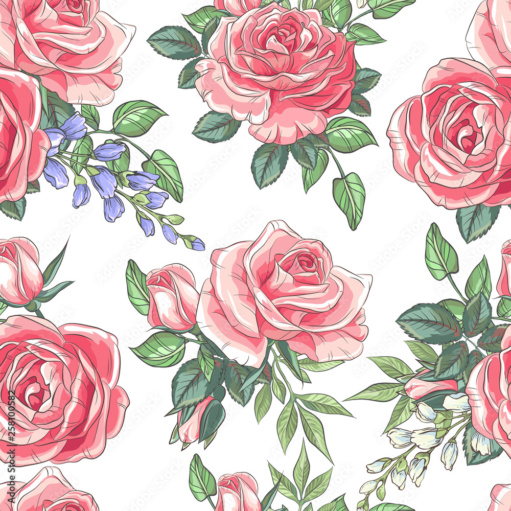 Drawn Roses Wallpaper
