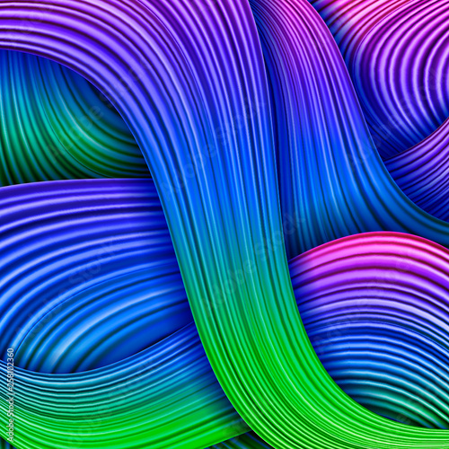 Colored hair waves abstract background.