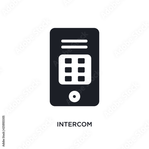 intercom isolated icon. simple element illustration from smart house concept icons. intercom editable logo sign symbol design on white background. can be use for web and mobile