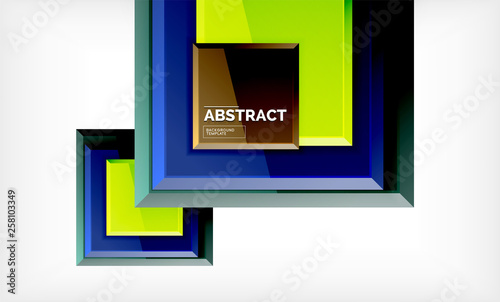 Geometric abstract background, modern square design
