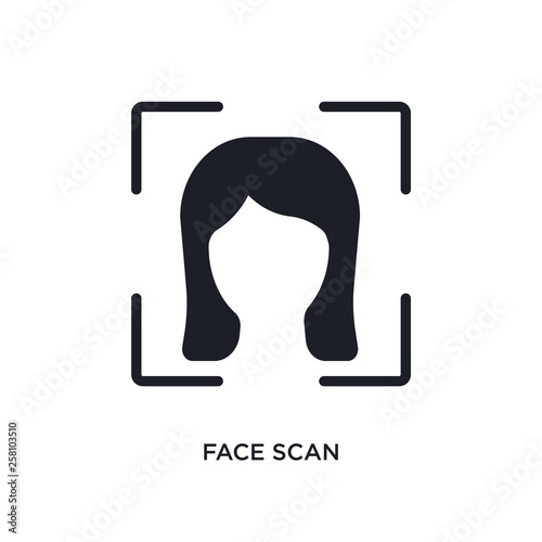 face scan isolated icon. simple element illustration from smart house concept icons. face scan editable logo sign symbol design on white background. can be use for web and mobile