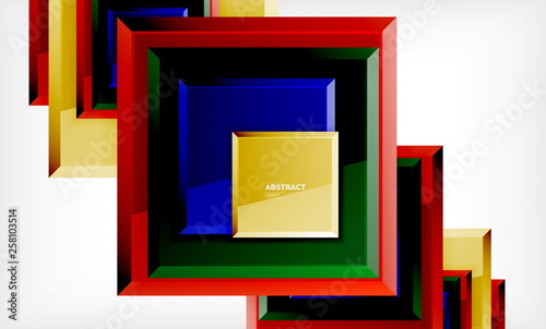 Geometric abstract background, modern square design