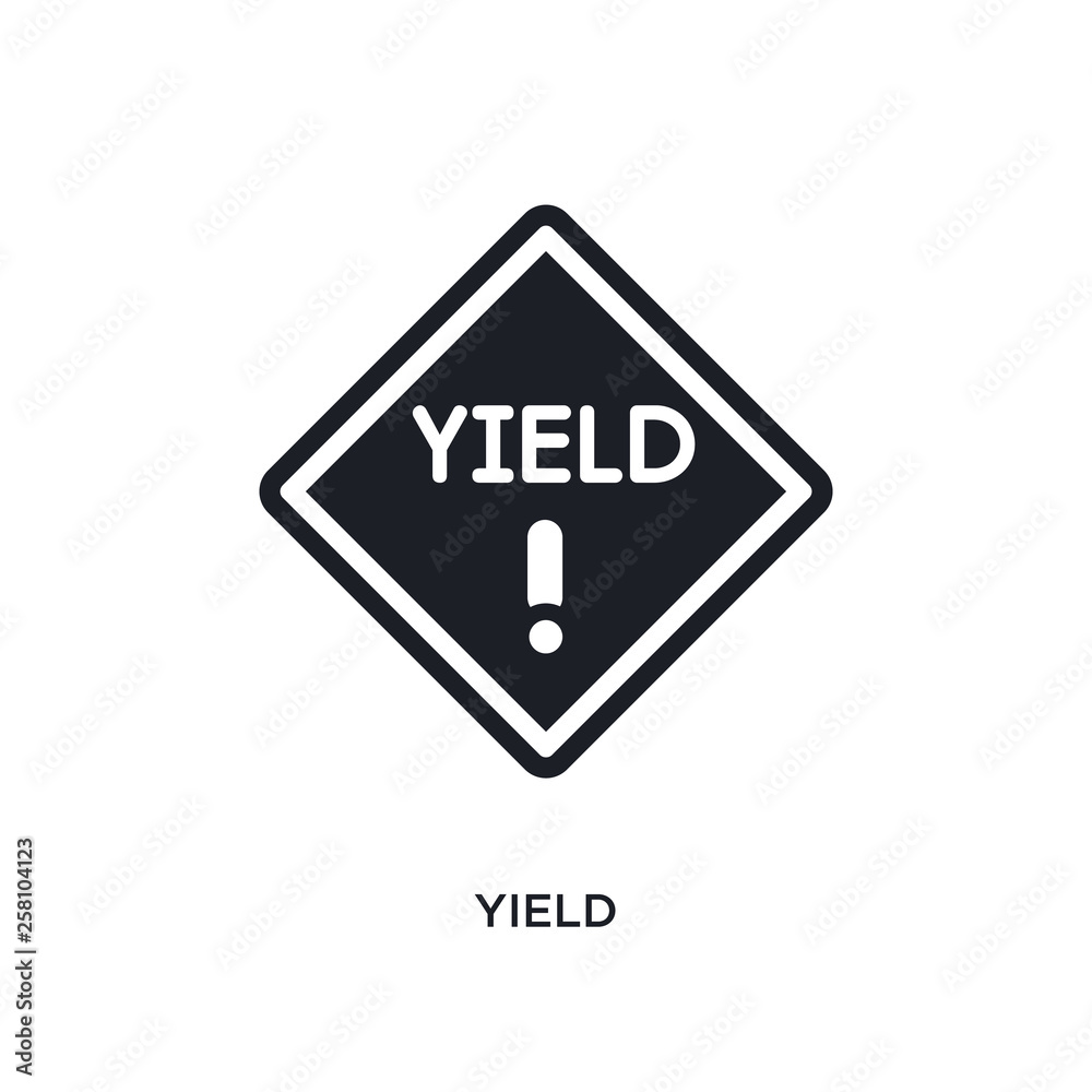 yield isolated icon. simple element illustration from traffic signs concept icons. yield editable logo sign symbol design on white background. can be use for web and mobile