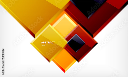 Geometric abstract background, modern square design