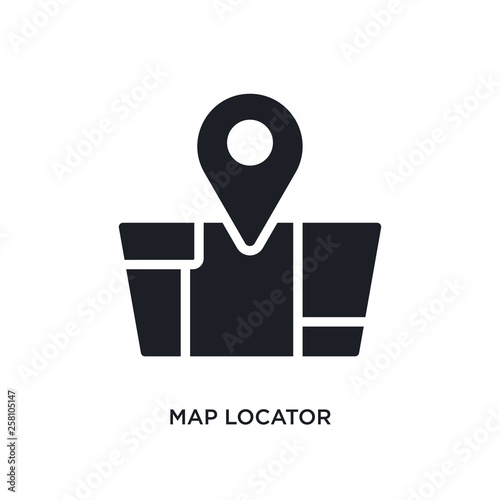 map locator isolated icon. simple element illustration from ultimate glyphicons concept icons. map locator editable logo sign symbol design on white background. can be use for web and mobile