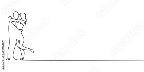 the line drawing keeps the teen couple hugging very romantic.