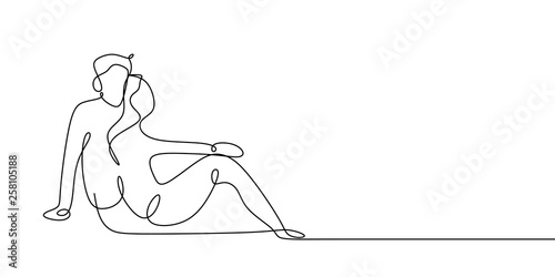 the line drawing keeps the teen couple hugging very romantic.