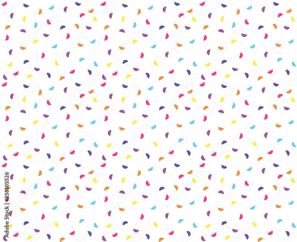 Seamless Pattern Colourful Semicircles, Confetti Style	