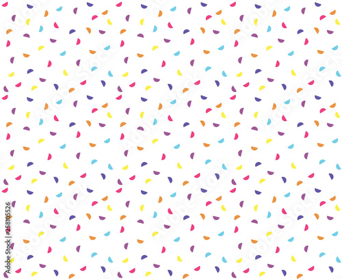 Seamless Pattern Colourful Semicircles, Confetti Style 