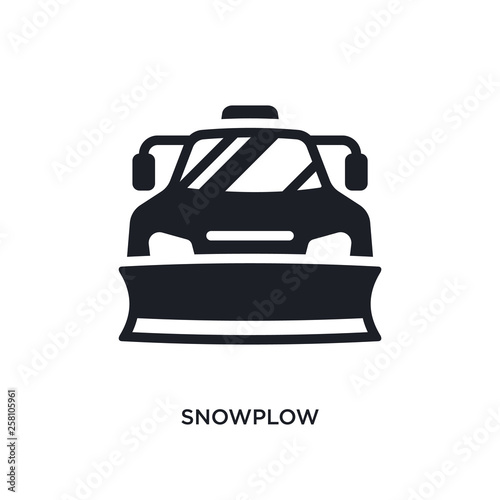 snowplow isolated icon. simple element illustration from winter concept icons. snowplow editable logo sign symbol design on white background. can be use for web and mobile