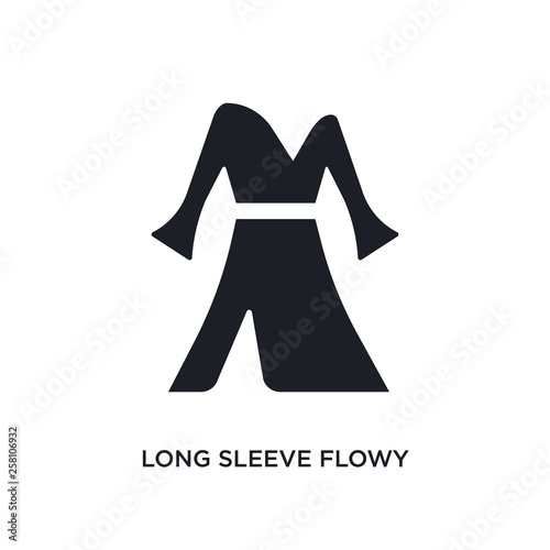 long sleeve flowy dress isolated icon. simple element illustration from woman clothing concept icons. long sleeve flowy dress editable logo sign symbol design on white background. can be use for web