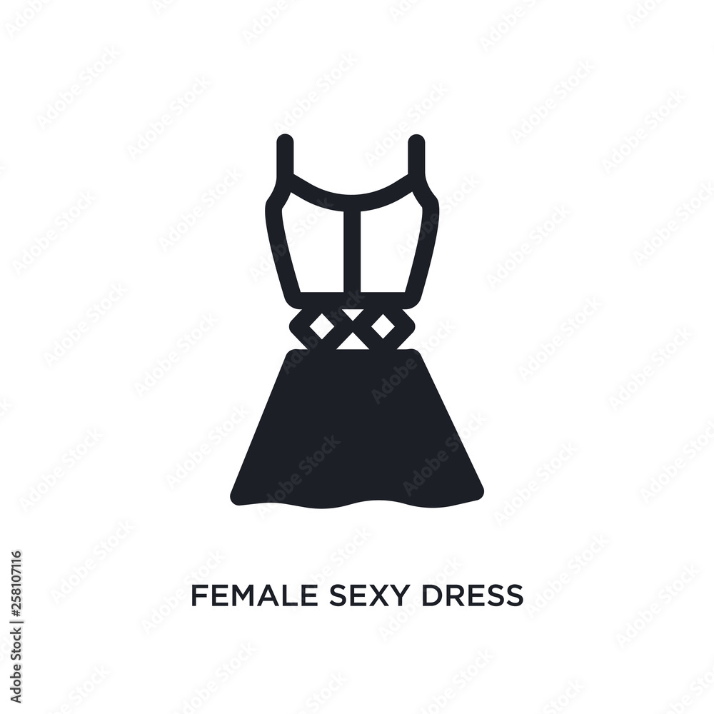 female sexy dress isolated icon. simple element illustration from woman clothing concept icons. female sexy dress editable logo sign symbol design on white background. can be use for web and mobile female sexy dress isolated icon. simple element illustration from woman clothing concept icons. female sexy dress editable logo sign symbol design on white background. can be use for web and mobile