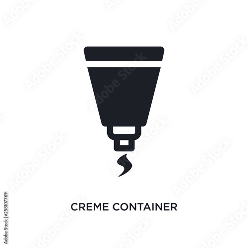 creme container black isolated icon. simple element illustration from woman clothing concept icons. creme container black editable logo sign symbol design on white background. can be use for web and