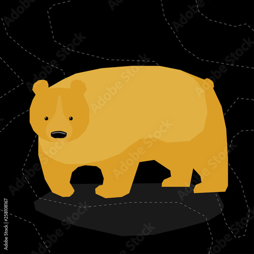 Abstract cute paper cut bear pattern. Childish crafted bear for design birthday card, veterinarian clinic poster, pet shop sale advertising, bag print etc.