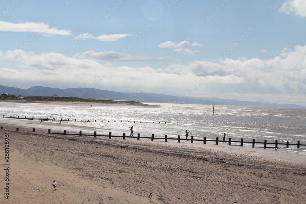 Fototapeta premium Beach seascape with blue sky