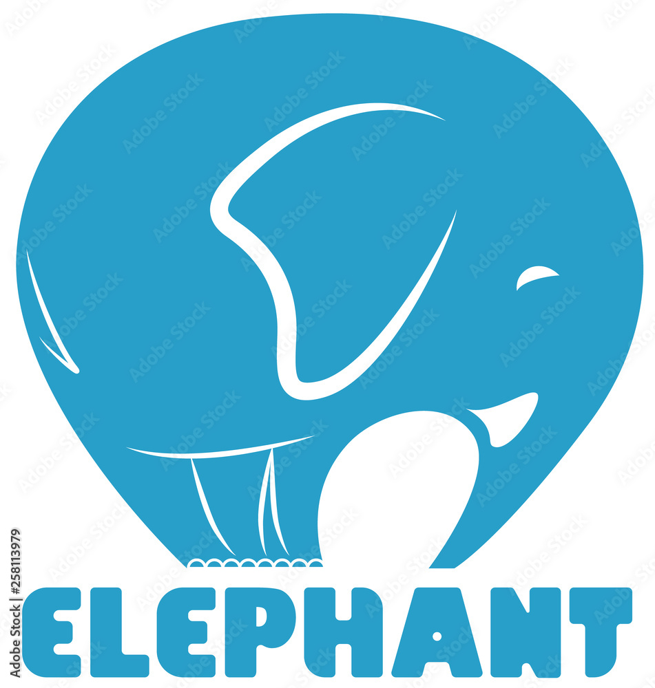 Cute cartoon little elephant smiling logo, vector Cute cartoon little elephant smiling logo, vector