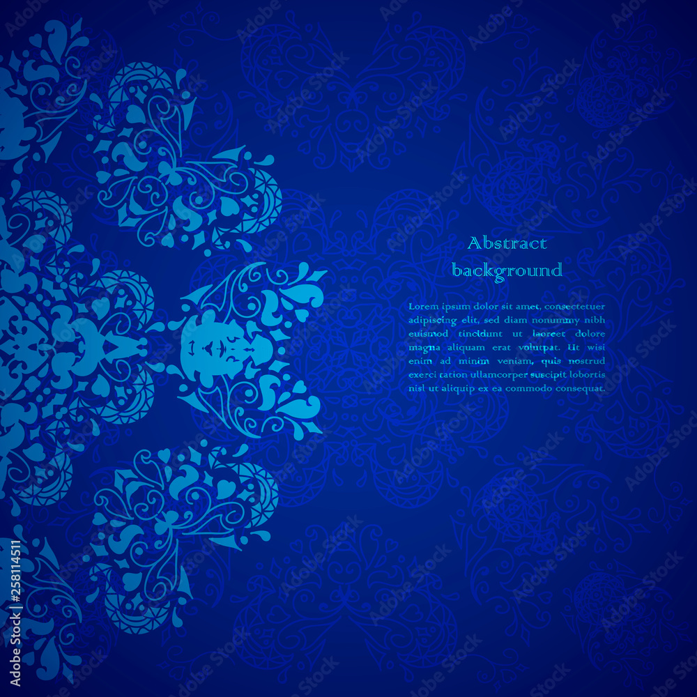 Blue floral background. For presentation Blue floral background. For presentation