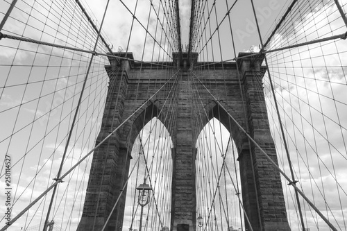 brooklyn bridge in new york. B&W