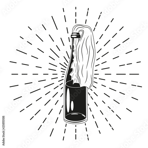 Molotov cocktail sign. Vector illustration.