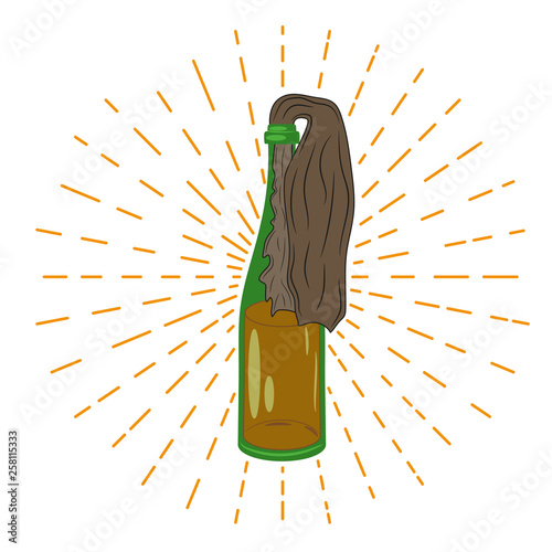 Molotov cocktail sign. Vector illustration.