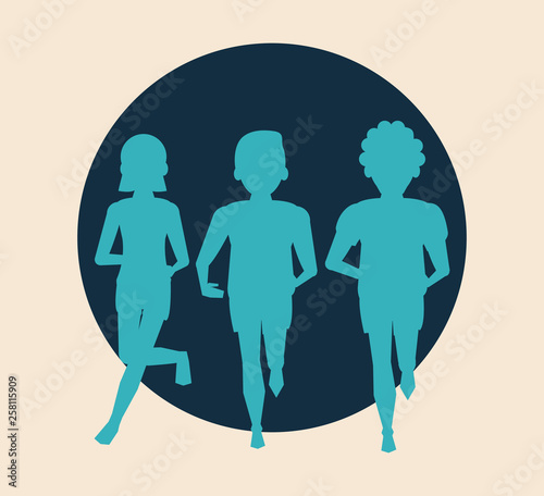 Fitness people running