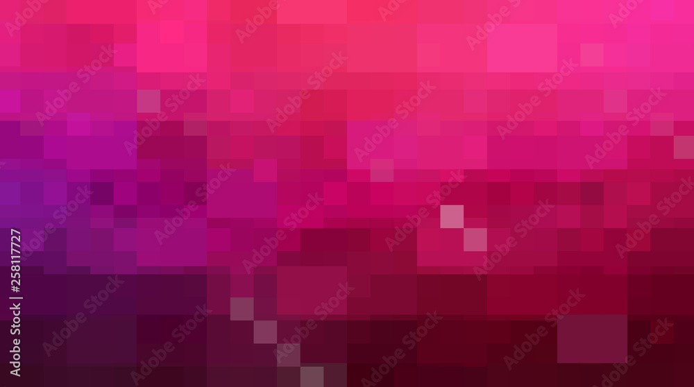 Vector abstract pixel or geometric pattern background. Illustration of squares with color blue blurred gradient background. Vector multicolor mosaic or rectangular background design for wallpaper
