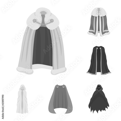 Isolated object of textile and cloth icon. Collection of textile and clothing stock symbol for web.