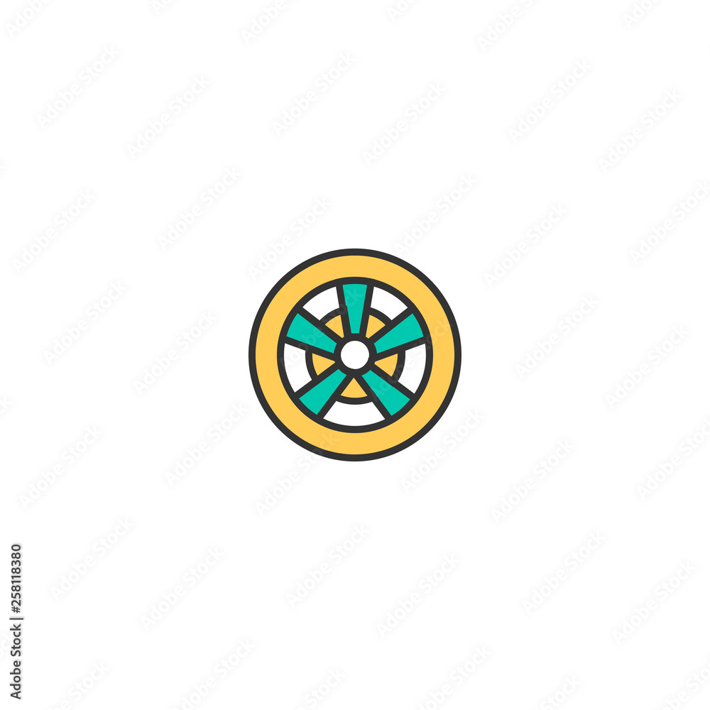 Alloy wheel icon design. Transportation icon vector design