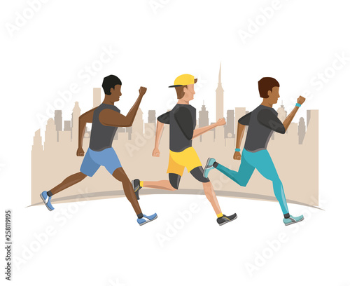 Fitness people running