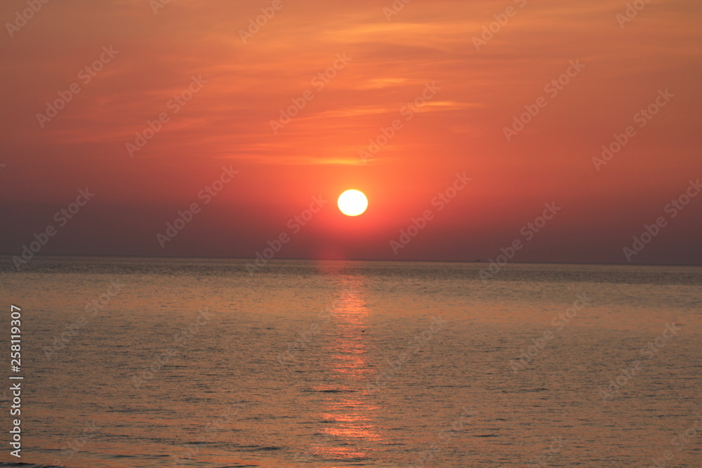 sunset over the sea sunset over the sea