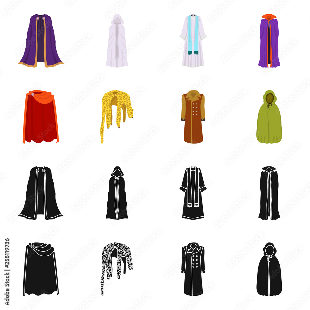 Vector design of material and clothing icon. Set of material and garment vector icon for stock. Vector design of material and clothing icon. Set of material and garment vector icon for stock.