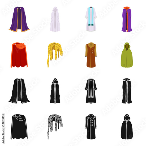 Vector design of material and clothing icon. Set of material and garment vector icon for stock.