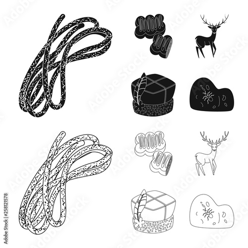 Isolated object of traditional and tour sign. Collection of traditional and landmarks stock symbol for web.