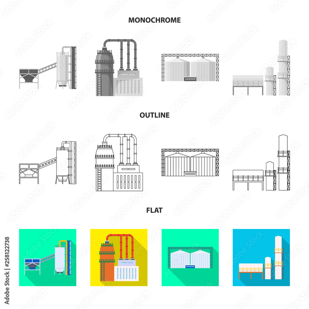 Fototapeta premium Isolated object of production and structure symbol. Set of production and technology stock vector illustration.