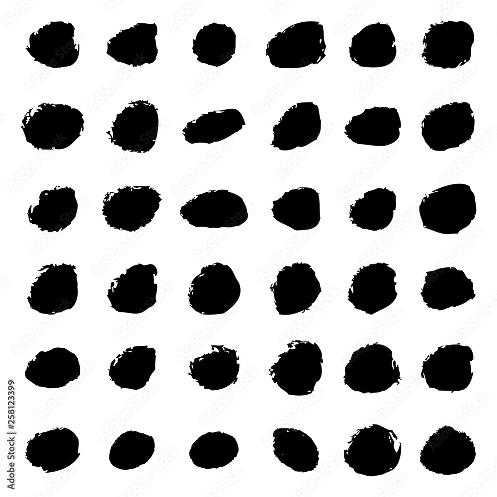 Grunge shape set, black isolated on white background, vector illustration. Grunge shape set, black isolated on white background, vector illustration.
