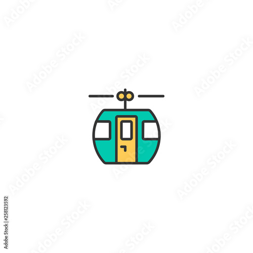Cable car cabin icon design. Transportation icon vector design