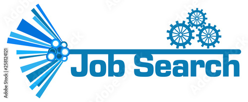 Job Search Gears Blue Graphical Element 