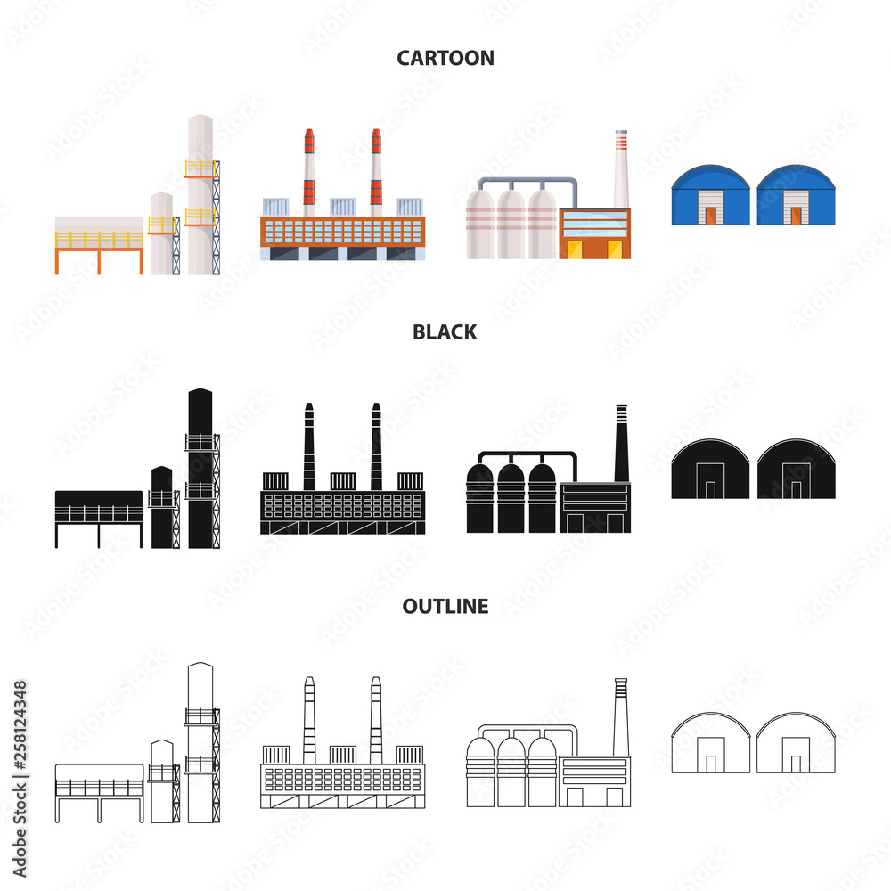 Vector illustration of production and structure icon. Set of production and technology stock vector illustration.