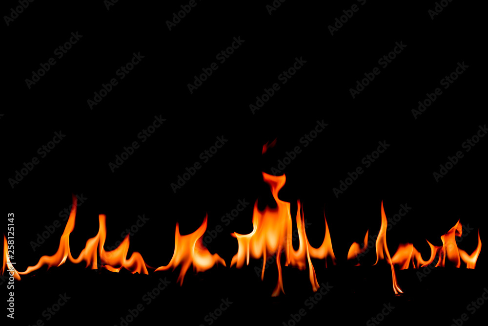Fire flames on Abstract art black background, Burning red hot sparks rise, Fiery orange glowing flying particles Fire flames on Abstract art black background, Burning red hot sparks rise, Fiery orange glowing flying particles