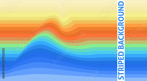 Abstract striped background with wave. Vector wallpaper