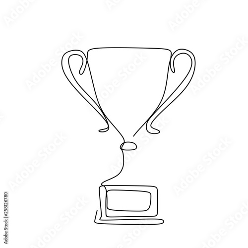 one line drawing of winning...
