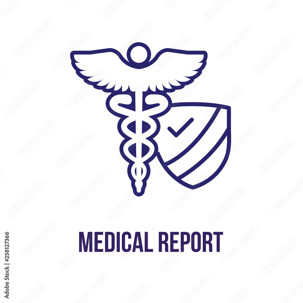 Medical Report outline or line flat vector icon - mobile application or button design - Vector design logo for mobile app Medical Report outline or line flat vector icon - mobile application or button design - Vector design logo for mobile app