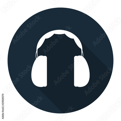 Symbol Ear Protection Required Sign on black background