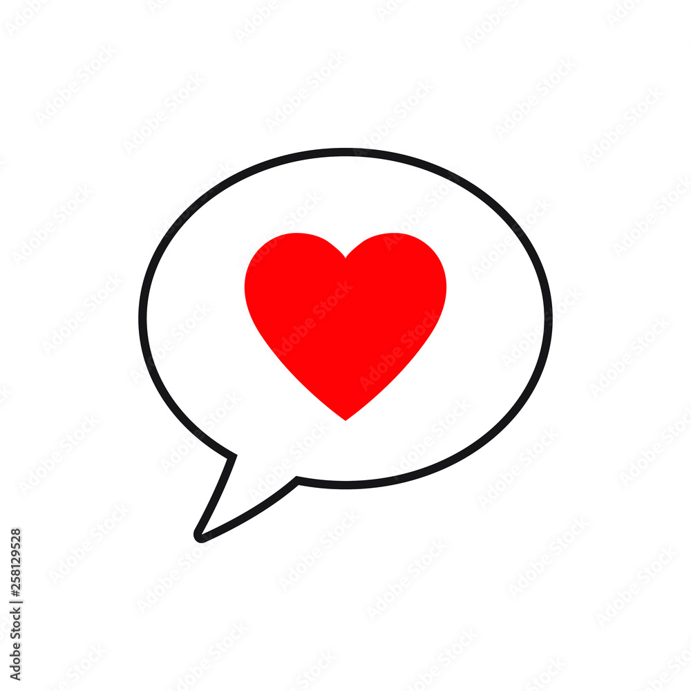 Speech bubble chat with heart icon isolated Speech bubble chat with heart icon isolated